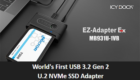 세계 최초의 USB 3.2 Gen 2 U.2 NVMe SSD 어댑터